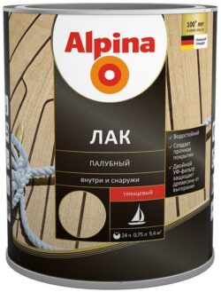 Лак алкидно-уретановый ALPINA Палубный прозрачный 0