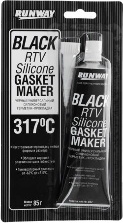 Герметик RUNWAY Black RTV Silicone Gasket Maker 85 г (RW8501) купить в сети строительных магазинов Мастак