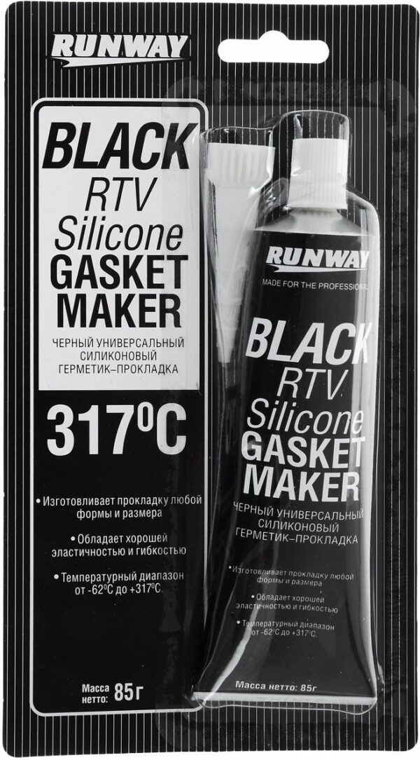 Герметик RUNWAY Black RTV Silicone Gasket Maker 85 г (RW8501) купить в сети строительных магазинов Мастак