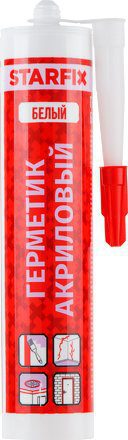 Герметик акриловый STARFIX белый 300 мл (SM-63059-1) купить в Мастак Герметик акриловый STARFIX белый 300 мл (SM-63059-1) купить в сети строительных магазинов Мастак