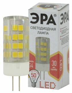 Лампа светодиодная G4 ЭРА ceramic-827 STD JC 5 Вт купить в сети строительных магазинов Мастак