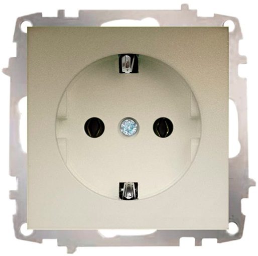 Розетка скрытая с заземлением EL-BI Zena титан (609-011400-217) купить в Мастак Розетка скрытая с заземлением EL-BI Zena титан (609-011400-217) купить в сети строительных магазинов Мастак