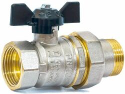 Кран шаровой 3/4" наружная-внутренняя резьба бабочка со сгоном LD PN 40 (LD47.306.20) купить в сети строительных магазинов Мастак