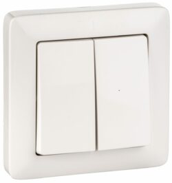 Выключатель двухклавишный скрытый SCHNEIDER ELECTRIC Хит белый (VS56-234-B) купить в сети строительных магазинов Мастак