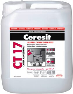 Грунтовка CERESIT CT 17 Super Concentrate 10 л купить в сети строительных магазинов Мастак