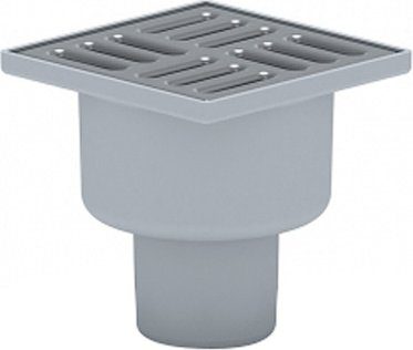 Трап с вертикальным отводом D 50 TQ5202 с сухим затвором решетка нержавеющая сталь 100х100 мм серый РосТурПласт (11402) купить в Мастак Трап с вертикальным отводом D 50 TQ5202 с сухим затвором решетка нержавеющая сталь 100х100 мм серый РосТурПласт (11402) купить в сети строительных магазинов Мастак