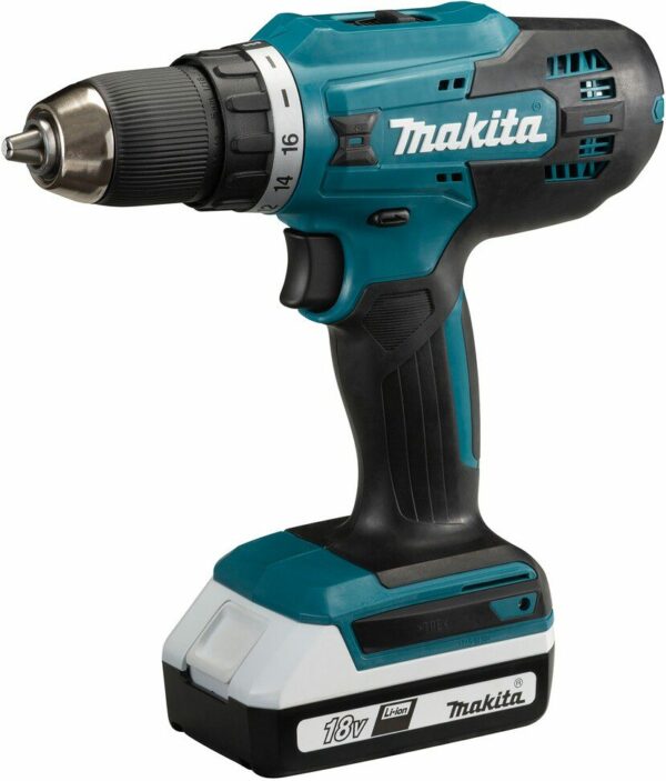 Дрель-шуруповерт аккумуляторная MAKITA DF 488 DWE (DF488DWE) купить в сети строительных магазинов Мастак