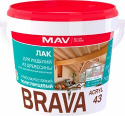 Лак акриловый BRAVA ACRYL 43 ВД-АК-1043 полуглянцевый 1 л купить в сети строительных магазинов Мастак