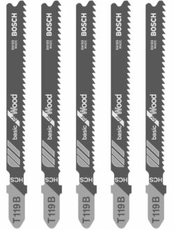 Пилка для электролобзика BOSCH Basic for Wood T119В 5 штук (2608630037) купить в сети строительных магазинов Мастак