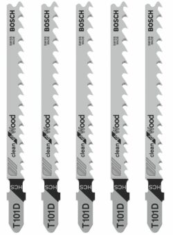 Пилка для электролобзика BOSCH Clean for Wood T101D 5 штук (2608630032) купить в сети строительных магазинов Мастак