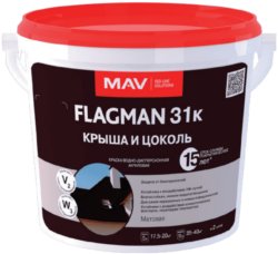 Краска ВД акриловая FLAGMAN 31к крыша и цоколь ВД-АК-1031к графит матовая 5 л купить в сети строительных магазинов Мастак