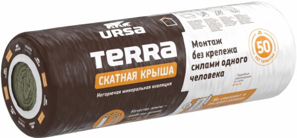 Утеплитель рулонный минвата URSA Terra 35 QN Скатная крыша 3900х1200х150 мм упаковка (2096684) купить в сети строительных магазинов Мастак