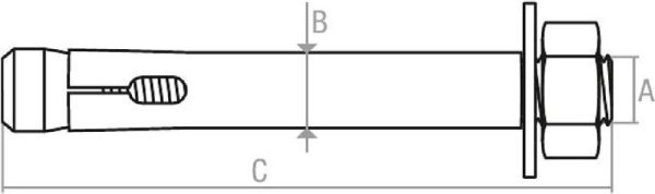 Болт анкерный с гайкой М8х10х125 мм STARFIX (SM-62657) купить в сети строительных магазинов Мастак