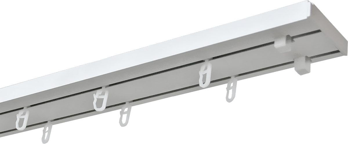 Шина однорядная с комплектацией, 2,0м (шина, заглушка , крючок-ролик, дюбель, саморез)