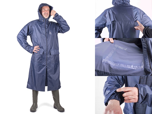 Плащ-дождевик ПВХ Тайфун р.48-50 рост 170-176 синий