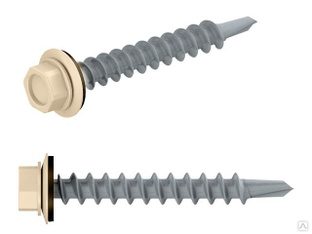 Саморез кровельный 4.8х19 мм цинк, шайба с прокл., PT3, RAL 7004 (100 шт в пласт. конт.) STARFIX