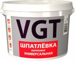 Шпатлевка акриловая VGT универсальная для наружных и внутренних работ 1