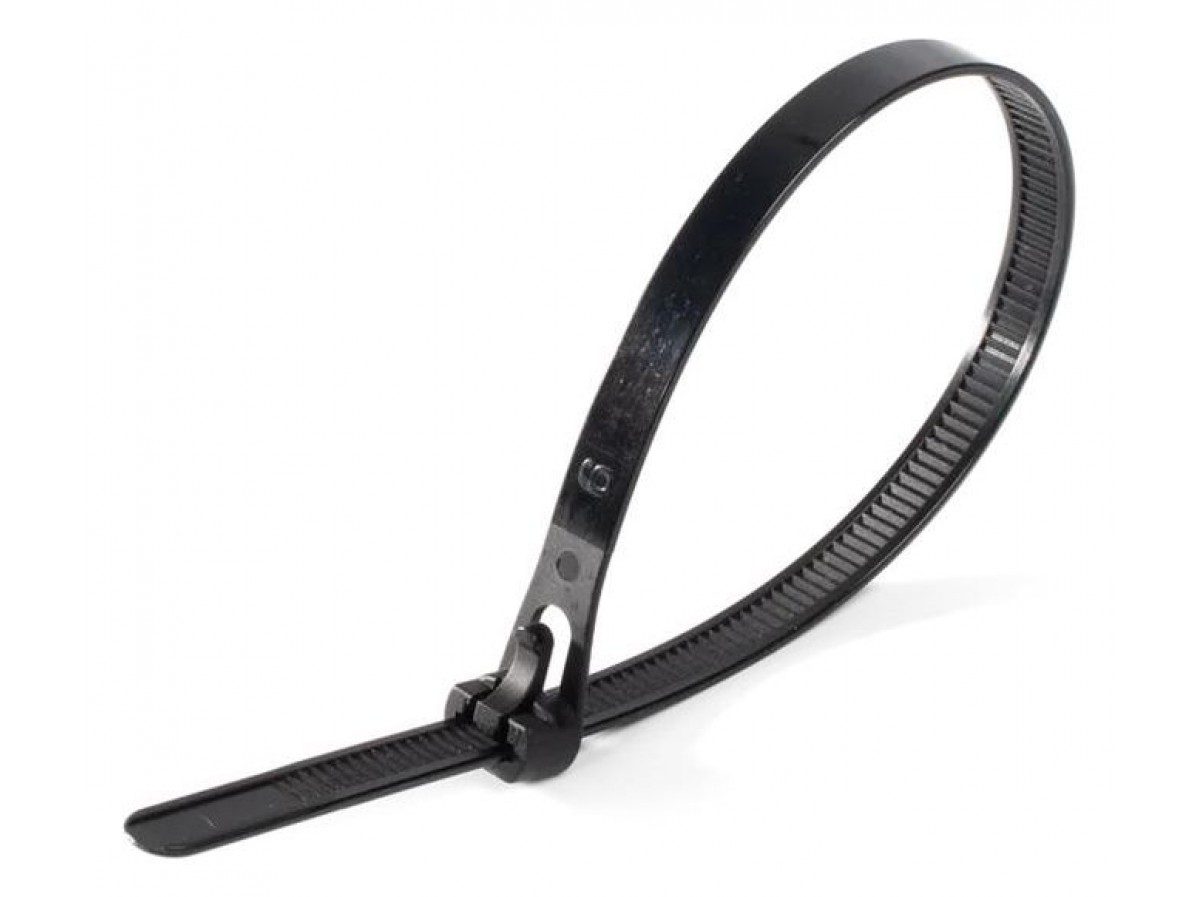 Стяжки нейлоновые разъемные КСР 7,5*200 (ч) (100шт.) (Fortisflex); Китай