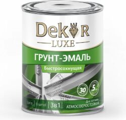 Грунт-эмаль алкидная DEKOR Sprint 3 в 1 быстросохнущая черная 0