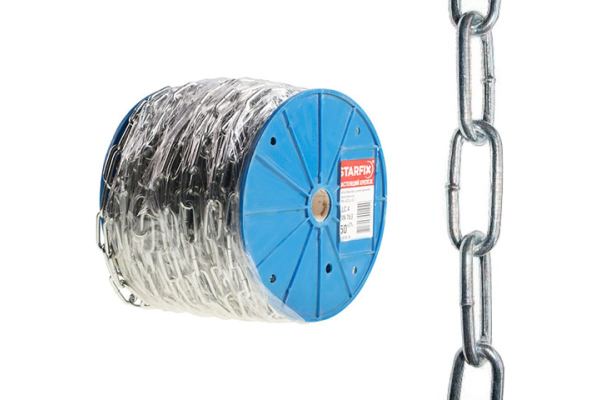 Цепь сварная длиннозвенная, оцинк. DIN 763 STARFIX